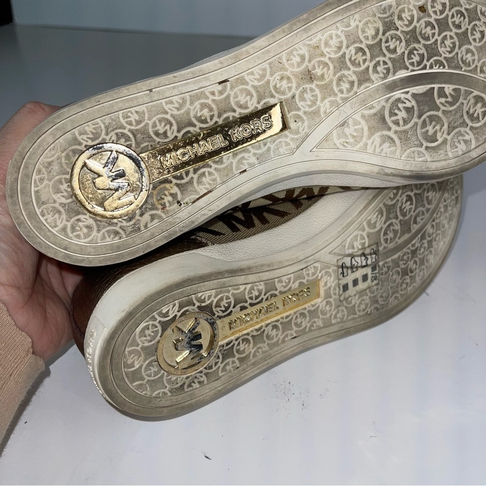 Michael Kors City Sneaker Signature Jacquard Bronze 7 - Picture 11 of 17